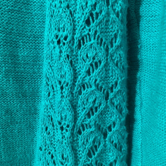 Anthropologie Sparrow Crochet Turquoise Sweater M - Picture 5 of 7